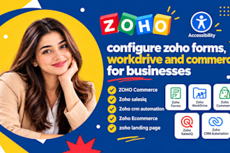 configure zoho forms, workdrive and commerce for businesses