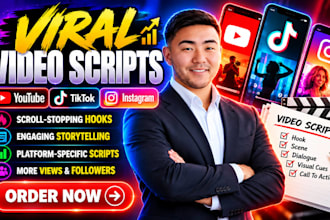 write viral youtube, tiktok and instagram video scripts