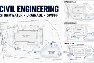 civil engineering stormwater drainage grading swppp plan hydrology report