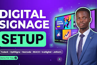 setup digital signage yodeck hexnode zoom box optisign jotform reach trudigital