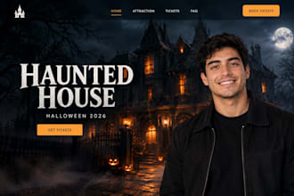 design squarespace haunted house website with ticket booking