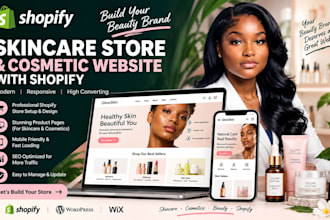 shopify skincare website, shopify beauty website and cosmetic shopify store