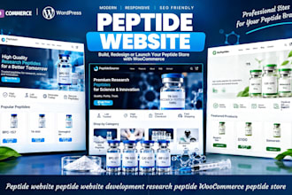 build peptide website fda compliant research peptide woocomerce peptide website
