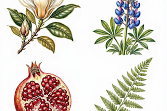 illustrate plants and flowers