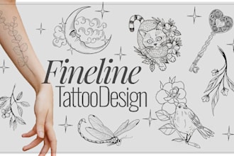 create a custom delicate fineline tattoo design