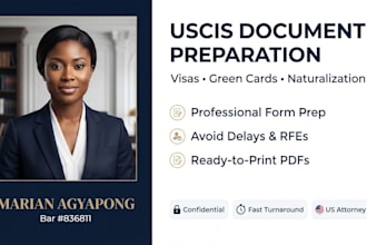 assist with immigration document preparation and organization