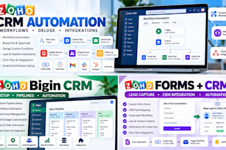 set up zoho bigin CRM with pipelines and automation