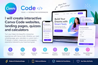 create interactive canva code websites, landing pages, quizzes and calculators