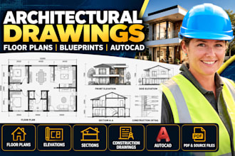 create architectural drawings, floor plans and blueprints in autocad