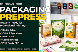 fix and prepare packaging artwork for professional printing