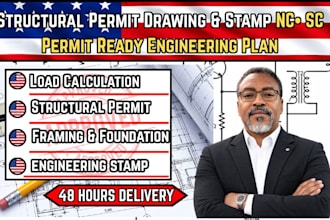 structural engineer permit drawing engineer stamp for north and south carolina