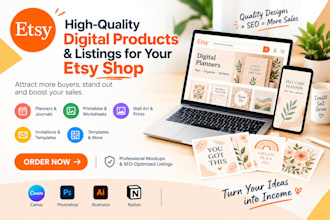etsy digital product etsy product design etsy shop setup etsy digital planner