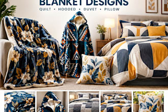 create premium custom blanket, quilt, hooded blanket and bedding designs