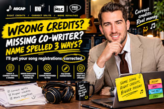 fix wrong songwriter credits splits and cover song registrations