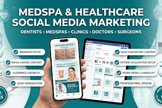 medspa social media marketing manager dentist, healthcare clinics doctor surgeon