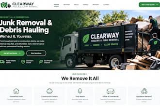 design squarespace hauling service website junk removal debris removal website