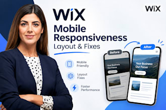fix wix mobile responsiveness, layout, spacing and alignment issues