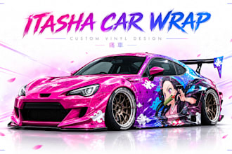 design an itasha anime car wrap