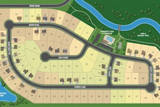 design parcel map, subdivision plan, plot plan and 2d 3d site plan rendering
