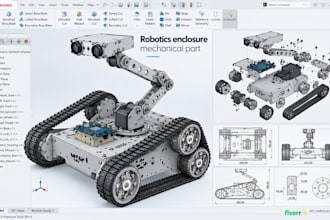 do 3d printable robot chassis cad, robotics enclosure mechanical part solidworks