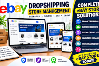manage your ebay dropshipping store with product research and supplier sourcing