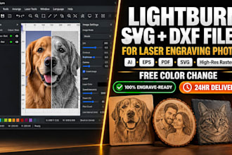 do lightburn svg dxf files for laser engraving photos production