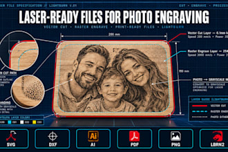 do lightburn svg dxf files for laser engraving photos production