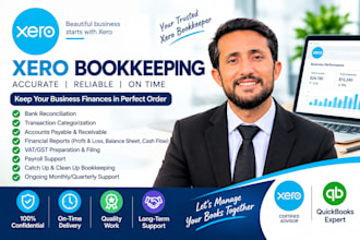 do xero bookkeeping, categorization, reconciliation, catch up and clean up
