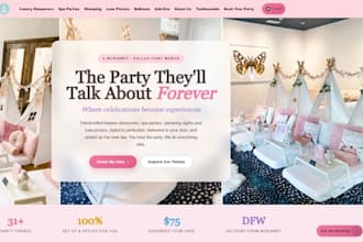 build wix sleepover party rental website teepee rental event website
