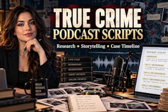 ghostwrite compelling true crime podcast script episodes for local