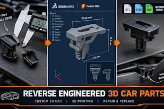 reverse engineer and create 3d cad models for automotive replacement parts