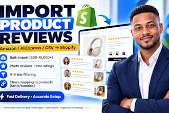 import bulk product reviews from amazon aliexpress to shopify store