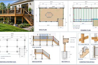 create deck plans, framing plans and deck permit  drawings