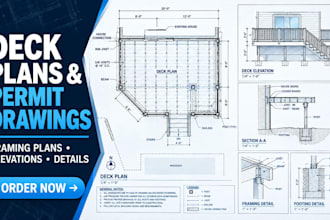 create deck plans, framing plans and deck permit  drawings