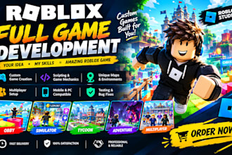 build full roblox game, create roblox game, develop entire roblox