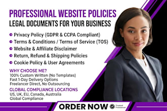 write privacy policy terms and conditions website legal policies
