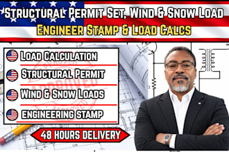 structural engineer permit set, wind, snow, load calculation, engineer stamp