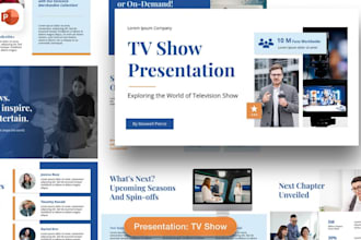 create film pitch deck presentation, cinematic TV movie series project, slides