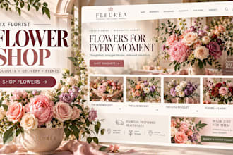 design or redesign wix florist website,flower shop, bouquets and flower delivery