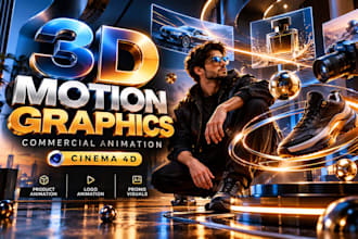create 3d motion  graphics and animation in cinema 4d