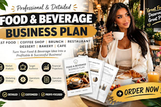 write fast food coffee shop brunch restaurant dessert  bakery cafe business plan