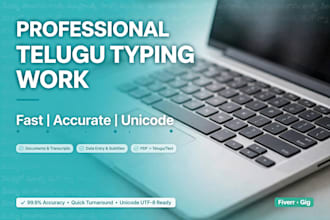 do professional telugu typing work
