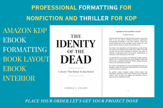 format your nonfiction and thriller book for kindle direct publishing