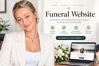 design a funeral home memorial and obituary website