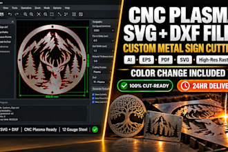 do create cnc plasma svg dxf cutting files for custom metal sign projects