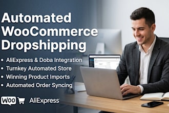 build automated woocommerce dropshipping store using aliexpress or doba