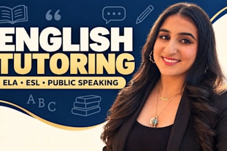 tutor english, ela, esl, and public speaking