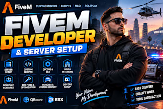 develop and fix your fivem server with qbcore, esx fivem script,fivem developer