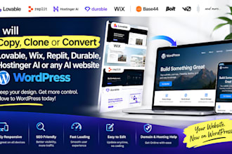 copy, clone or convert lovable, wix, replit, durable, hostinger ai to wordpress
