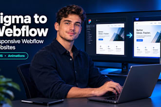 design and develop a responsive webflow website convert figma to webflow plimdor